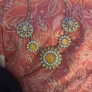 Lia Sophia Yellow and Silver Floral Necklace